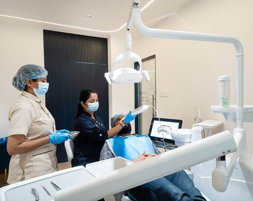 Dr. Saranya Jay with patient