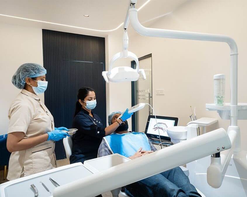 Dr. Saranya Jay with patient